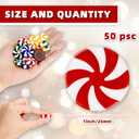 2 x Candy Cane Christmas Decorations, 50 PCS Colorful Plastic Fake Peppermint Candy Cane(1 Inch) Hanging Ornaments for Christmas Tree decoration Xmas Holiday Party Favors Supplies Decor Craft DIY