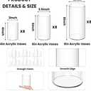 24 Pack Acrylic Cylinder Vases 4,6,8 Inch Tall Clear Acrylic Flower Vase Bulk Floating Candle Holders Cylinder Plastic Vases for Centerpiece Table Wedding Home