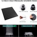 All Metal 12'' Rain/Rainfall Shower Head with Handheld Spray Combo, High Pressure Square Shower Head with 13'' Extension Arm, Dual Black Shower Heads with 78'' Hose, Waterfall Showerhead, BELLEARLY