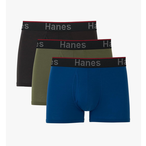 Hanes Total Support Pouch Men's Boxer Brief Underwear, Anti-Chafing, Moisture-Wicking Odor Control, 3-Pack M black/blue/green