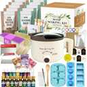 LFISGNN Deluxe Soap Making Kit for Adults DIY Soaps, DIY Soap Making Supplies Kits with Soap Melting Pot, Natural Soap Base, 8 Essential Oils, 8 Dyes, 4 Soap Molds, Packing and Supplies for Begineers