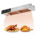 VEVOR French Fry Food Warmer, 750W Commercial Strip Food Heating Lamp, Electric Stainless Steel Warming Light Dump Station, Overhead 104-122F Fries Warmer for Chip Buffet Kitchen Restaurant, Silver (Medium)