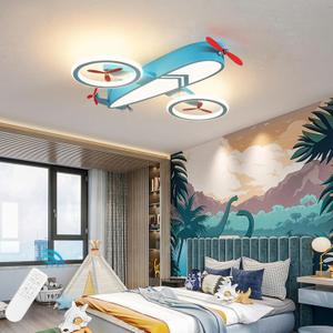 Kids Ceiling Lights for Bedroom Blue Airplane Light Fixture Mount 24.8" Kitchen Ceiling Light Fixtures 3000K-6000K with Remote 68W Flush Mount LED Lamp for Kids Room