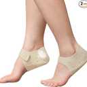 Plantar Fasciitis Heel Protectors Cups - 2 Pcs Gel Heel Cups for Heel Pain Relief, Adjustable Heel Cushion Inserts for Women & Men, Heel Pads for Walking, Sports, Yoga, Home Use (Beige, M)