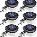 DBF Outdoor Solar Gutter Lights - Solar Fence Lights Outdoor Waterproof LED Deck Lighting Wall Mount Decorative Auto On/Off for Eaves Yard Garage Garden Deck Patio Railing (6 Pack) (Black)