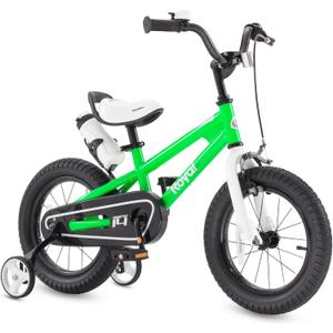 RoyalBaby Kids Bike Freestyle Classic & EZ Balance Pedal Switchable Bicycle, 12 14 16 18 Inch, 3-10 Years Toddler to Big Kids (Green)