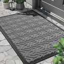 Yimobra Front Door Mat Outisde Entrance, Waterproof Indoor Outdoor Welcome Mats for Entrance, Heavy Duty Non-Slip Rubber Backing, Garage or Patio Entry Floor, 29.5x17, Grey