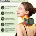 Shoulder and Neck Massager, Bionic Heated Massager, Neck Massager with Fingers, 4D Kneading Massage, Simulates a Real Palm Massage for Comfort, Relax Muscle Tension (Green)