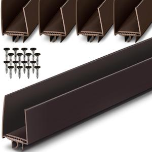 Pickmesh 4 Pcs 36 Inch Adjustable Storm Door Bottom Sweep for Door Seal 1 to 1-2/5In Replacement Parts Under Draft Stopper Weather Stripping Threshold Seal (Brown,36 Inch)