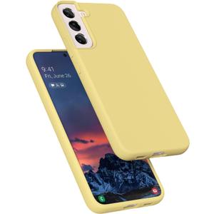 Designed for Galaxy S22+ / S22 Plus Case, Liquid Silicone Gel Rubber Shockproof Case Soft Microfiber Cloth Lining Cushion Compatible with Galaxy S22+ Plus 5G 6.6 inch (Yellow)