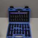 Orion Motor Tech 16pc Locking Lug Nut Master Key Set, SAE & Metric Wheel Lock Removal Kit for Removing Locking Spline Star Hex and Fluted Hex Lug Nuts, Lug Nut Remover Set for Mechanics and More (Blue)