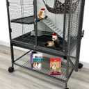 Deluxe Two Tiers Small Animal Critter Cage Tight 1/2-Inch Bar Spacing Water Bottle Food Bowl Feisty Ferret Hammock Chinchilla Rat Mice Squirrel Rabbit Sugar Glider Easy Clean Pull Out Grate Tray