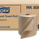 Tork Natural Paper Hand Towel Roll H21 100% Recycled Fiber, Universal Fit 6 Rolls x 800 Ft (RK8002)