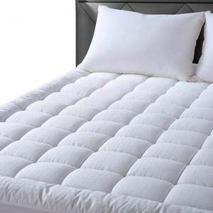 Queen Size Fitted Mattress Pad - 8"-21" Deep Pocket Fitted Quilted Topper - Breathable Cotton Top