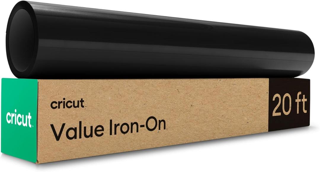 Cricut Value Iron-On, Black (12 in x 20 ft)- HTV Heat Transfer Vinyl