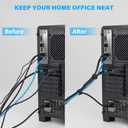 12 Inch Black Cable Ties 50 PCS Reusable Fastening Cable Straps Adjustable Hook & Loop Organizer Straps Cords Management for Home, Office and Data Centers