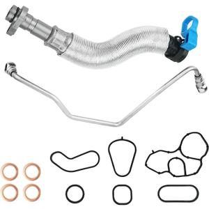 Turbo Turbocharger Oil Feed Line &Turbo Oil Return Line Oil Filter Housing Gasket Seals set for 2007-2016 Mini Cooper R56 R55-R60 Countryman R61 Paceman OE#11658617069 11657534455 11657534454