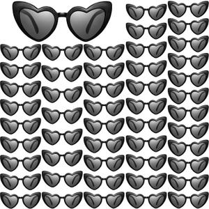 Sieral 50 Pairs Heart Shaped Sunglasses Vintage Heart Sunglass Bride Women's Sunglasses Retro Glasses for Wedding Party