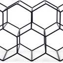 NAT & Jules Honeycomb Black Iron Metal Tabletop Wine Rack, Large - Perfect for Kitchen Countertop, Pantry or Cabinets Display or Storage - Holds 12 Bottles, Black