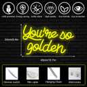 You're So Golden Neon Sign - Neon Signs for Wall Decor Golden Birthday Party Decorations Letters Led Signs Neon Light USB Light Up Sign For Birthday Party,Wedding,Mother's Day,Bedroom,Living Room
