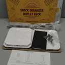 Pinzoveco Chip Rack Display Stand, 5 Tiers 40 Clips Snack Organizer for Office Desk, 360° Rotating Wooden Base Chip Holder Candy Display for Concession Stand, Countertop, Party, With Message Board