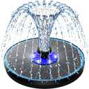 SZMP 3.5W Upgraded Glass Panel Solar Fountain with Auto White LED Night Show, Anti-Drift & Run-Dry Protection, 7 Nozzles Floating Bird Bath Fountain for Garden, Pond, Outdoor (Blue)