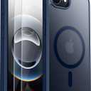SPIDERCASE Designed for iPhone 16e Case, Magnetic Translucent with 2PCS Tempered Glass Screen Protector Anti-Scratch Anti-Fingeprint Slim Phone Case for iPhone 16E 2025 6.1'', Blue (iPhone 16e 6.1'')