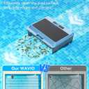 (2026 New) WAVIO Solar Powered Robotic Pool Skimmer Surface Cleaner with APP Support Dual Charging Options Smart Obstacle Avoidance 24/7 Continuous Cleaning Ideal for Above Ground Pools Blue