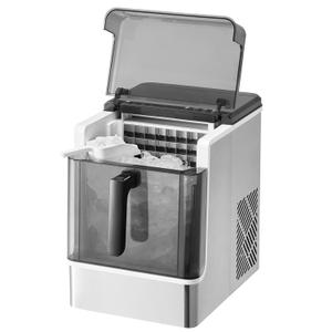 VEVOR Countertop Ice Maker, 32 Cubes Ready in 15 Mins, 46lbs in 24Hrs, Self-Cleaning Portable Ice Maker with Convenient Ice Transfer, Ice Machine with 3 Sizes Ice Cube for Home Kitchen Office Party (50lbs)
