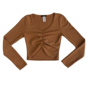 Seamless Top Dark Brown S-M