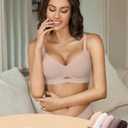 Avidlove Seamless Bras for Women Wireless Push Up Bra Comfort Full Coverage Bralette Supportive No Underwire T-Shirt Bra (Large, Pink)