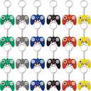 NSBELL 24PCS Video Game Controller Keychains in 6 Colors Video Game Party Controller Handle Key Ring Game Controller Keychain for Video Game Party Favors Birthday Baby Shower