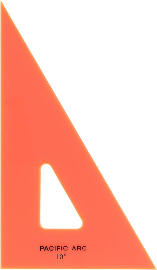 Pacific Arc Drafting Triangle, 10-inch, 30/60/90 Degrees, Orange