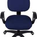 Smiry Stretch Jacquard Office Computer Chair Covers, Removable Washable Universal Desk Rotating Chair Slipcovers Protector, Seat + Backrest Cover, Navy Blue