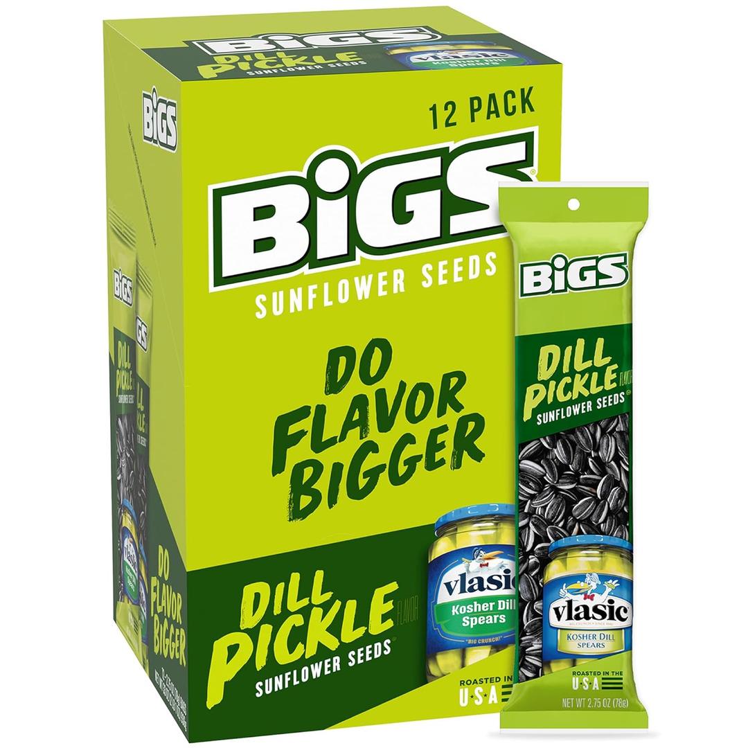 BIGS Sunflower Seeds Slammer, Vlasic Dill Pickle Flavor, 2.75 oz. (Pack of 12)
