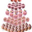 Cupcake Stand,5 Tier Large Cupcake Holder, Square Cupcake Tower Tree, Clear Cupcake Stand, Dessert Pastry Display Stand for Wedding, Party, Birthday