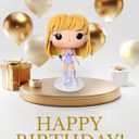 Cute Singer Doll Epoxy Resin Fashion Dolls Singing Modeling, Charms Cartoon Style,The Best Gift for Music Fans and Friends (Pink)