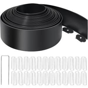 Landscape Edging 4 Inch Tall No Dig Garden Edging Border 33FT with 30 Metal Stakes,Lawn Edging for Yard, Flower Bed and Landscaping (Black, 33FT)