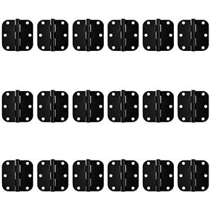 Zion 3 inches Matte Black Interior Door Hinges Heavy Duty Hinge Round Hinges 3 Inch Door Hinge Hardware Black -18 Pack