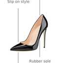 COLETER Women's 4.72 Inch Pumps Pointed Toe Stiletto Evening Dress Shoes | Slip On Closed Toe Formal Dress Shoes, Elegant Stilettos for Office Business Casual Wedding Evening Prom Club Party, size 8 (Black)