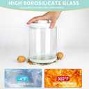 POP-Glass Cookie-Candy Airtight-Jar Lid - 2.2Qt/2L Clear glass container | Stackable One-Touch Opening | For Cookie, Candy, Sugar, Flour, Nuts