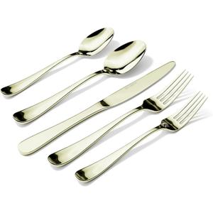 Silverware Set for 4, 20 Pieces Heavy Duty Stainless Steel Flatware Set, Mirror Polished Cutlery Utensil Set, Dinner Fork Knife Spoon Tableware Set for Home, Dishwasher Safe, Champagne Gold