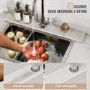 Faucet Mat for Kitchen Sink, 23.6" Diatomite Stone Drying Mat For Kitchen Counter, Prevents Moisture, Super Absorbent, Quick Drying Sink Splash Guard for Bathroom (White)