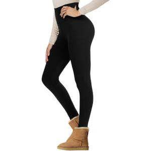 NexiEpoch Fleece Lined Leggings Women - High Waisted Winter Yoga Pants Tummy Control Soft Thermal Warm for Hiking Workout, L-XL