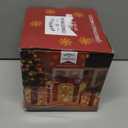 Set of 3 Christmas Lighted Gift Boxes, Pre-lit 60LED Light Up Present Boxes Ornament Outdoor, Boxes with Gold Snowflake, Battery Operated Christmas Decorations for Indoor Home, Party, Lawn Decor  (Plush)