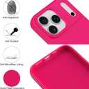 2 x Compatible with iPhone 17 Pro Case, Shockproof Liquid Silicone Protective Phone Case with Soft Anti-Scratch Microfiber Lining Ultra Slim Drop Protection Phone Cover(Rose Red)