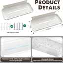 ACEXINYAN Wall Mounted Floating Shelf, Self Adhesive Shelf, No Drill Adhesive Wall Shelf, Floating Shelves Damage-Free Expand Walls Space for Living Room Kitchen Bathroom (2, White)