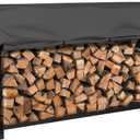 ULTCOVER Waterproof Firewood Racks Cover 8 Feet Heavy Duty Outdoor Logs Holder Stand Cover, Black