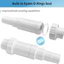 LESSO 1 1/4" PVC Repair Coupling, PVC Pipe Repair 1-1/4 inch Kit for Broken or Cracked In-Ground Pipe Fittings Waterproof Durable, SCH40 White (2 Sets)