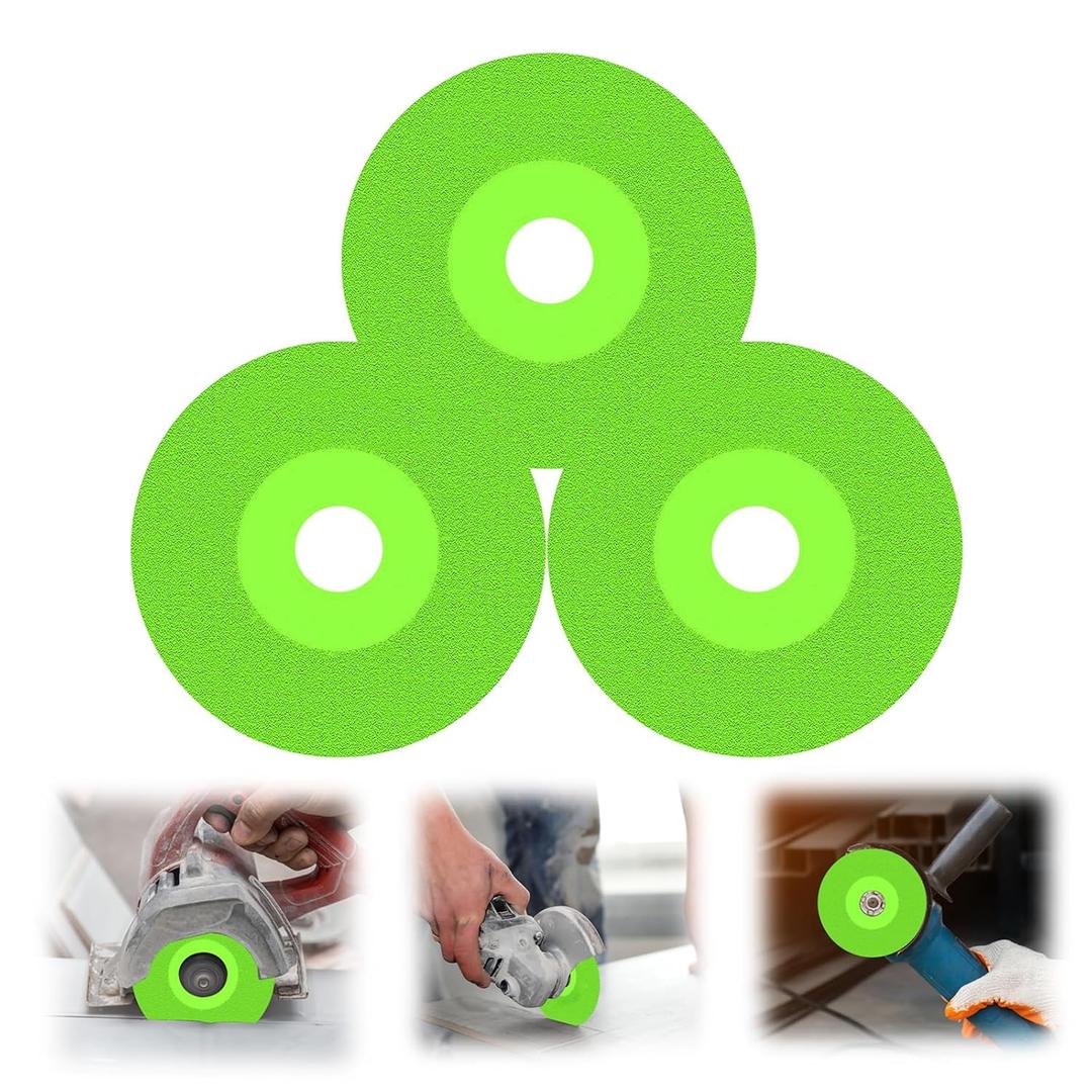 Brazed Multifunctional Saw Blade, Diamond Multi-Purpose Saw Blades, Glass Cutting Disc for Angle Grinder, Cutting&Grinding&chamfering 3-in-1 for Glass, Jade, Crystal, Wine Bottles, Tile (3 PCS)